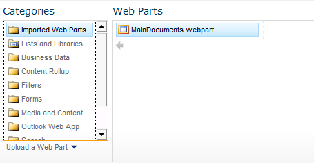 add an imported web part
