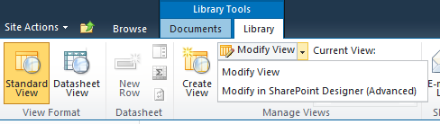 modify view in designer