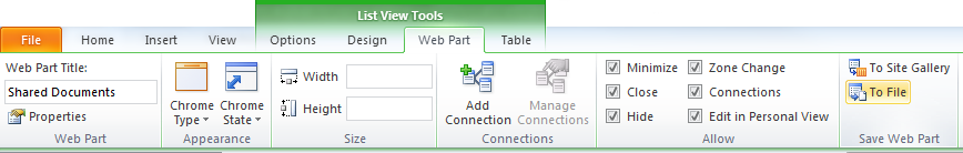 save web part to file