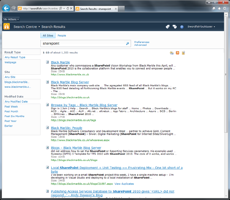 default searchresults