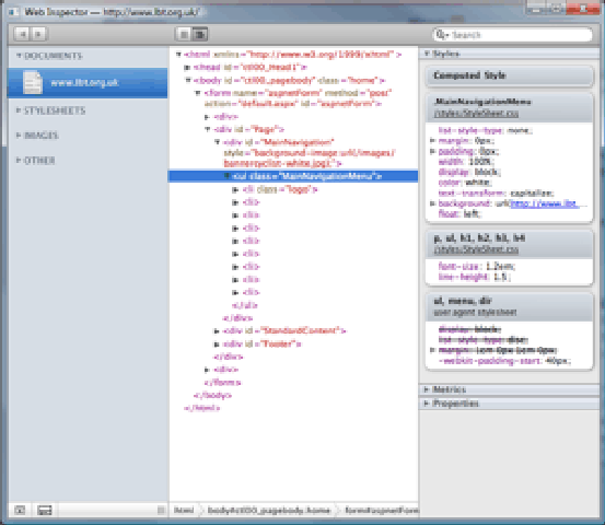 The Inspector Information Window